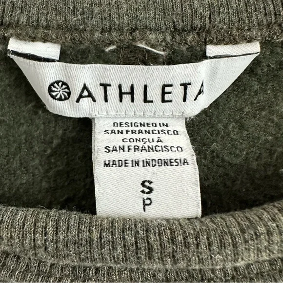 Athleta Coaster Luxe Recover Aspen Olive Heather Green Sweatshirt Size: S - Picture 3 of 10